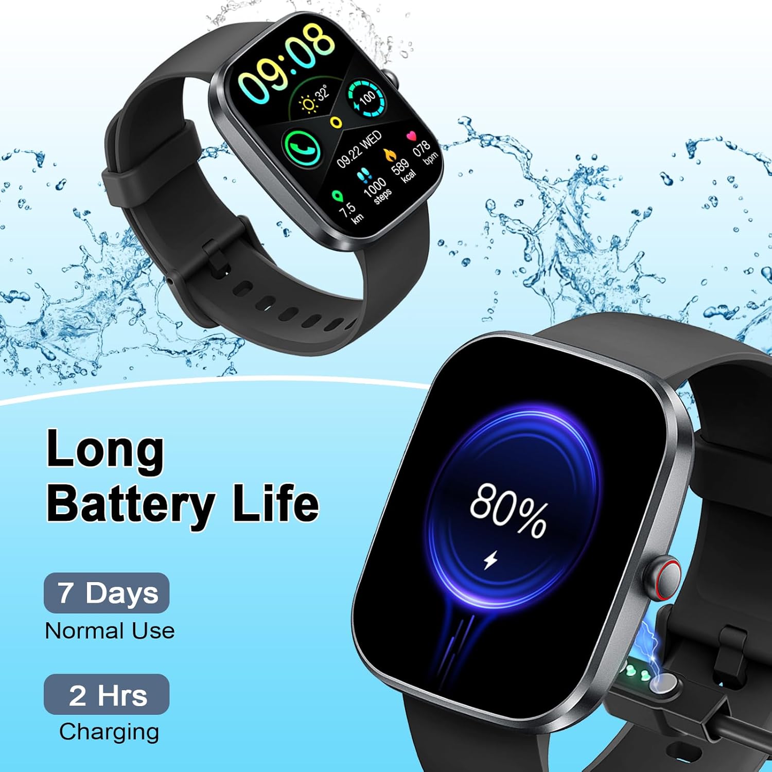 Smart Watch for Men Women with Bluetooth Call 1.91" HD Touch Screen Fitness Watch with 24H Sleep/Heart Rate Monitor, 120+ Sports Modes